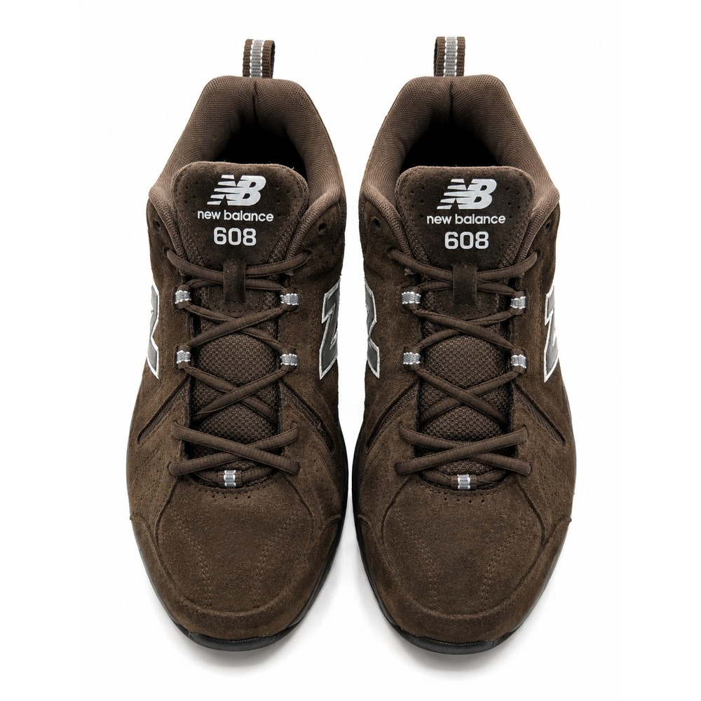 New Balance 608 men's cross-training sneakers in brown.